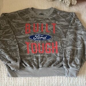 Ford Built Tough Camouflage Gray Sweater